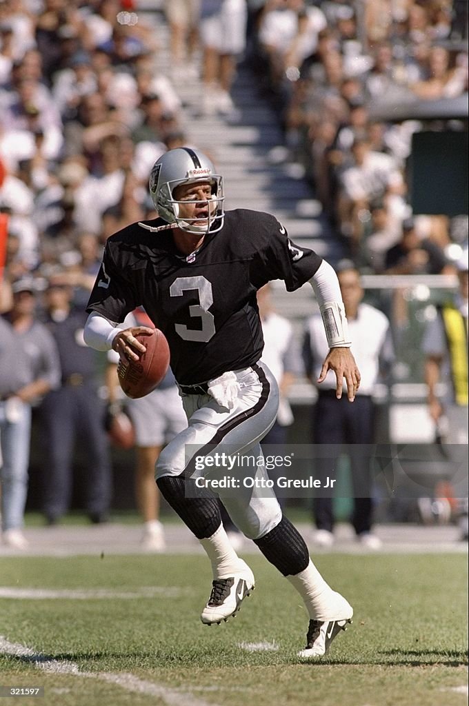 Jeff George of the Oakland Raiders in action during a game against