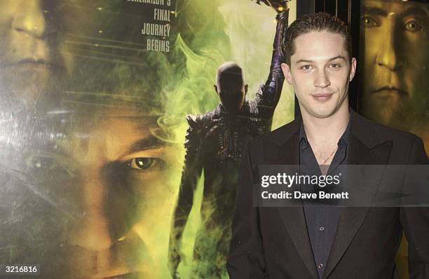 Actor Tom Hardy attends the UK film premiere of "Star Trek Nemesis" at the Leicester Square Odeon on December 17, 2002 in London.