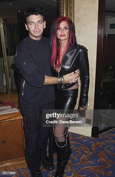 Gary Newman with his wife at the 9th Kerrang! Awards held at the Park Lane Hilton Hotel on 27th August 2002 in London.