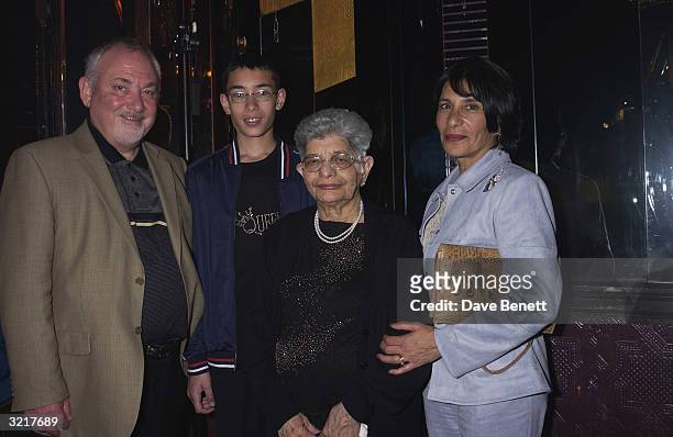The late Freddie Mercury's partner Jim Hutton, nephew, mother Jer Bulsara and sister Kashmira Cooke attend the Opening Night Afterparty for the new...