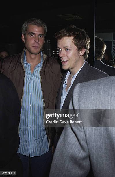 Anthony De Rothschild with Tom Parker Bowles at an end of summer party at the 'Attica' nightclub. The party was hosted by Alexandra Aitken, socialite...