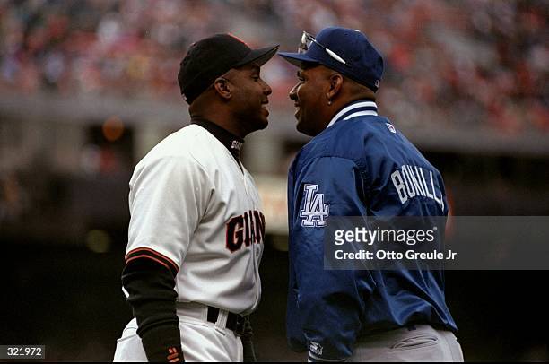 Bobby Bonilla of the Los Angeles Dodgers in action during a game against the San Francisco Giants at 3COM Park in San Francisco, California. The...