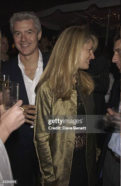 John Frieda and Frances Avery Agnelli attend the 2003 Serpentine Gallery Summer Party in Hyde Park on July 3, 2003 in London.