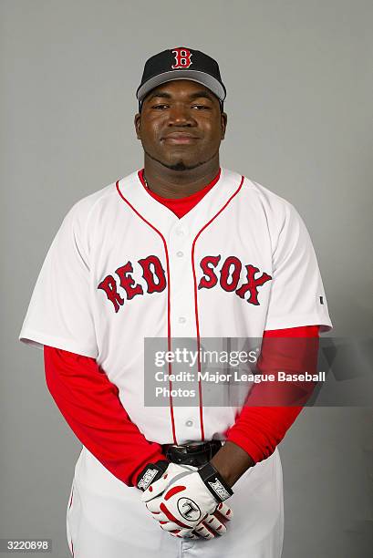 David Ortiz of the Boston Red Sox on February 28, 2004 in Ft. Myers, Florida.