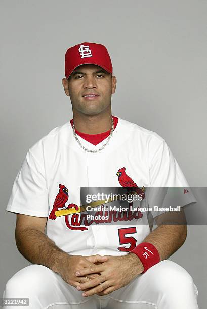 Albert Pujols of the St. Louis Cardinals on March 1, 2004 in Jupiter, Florida.