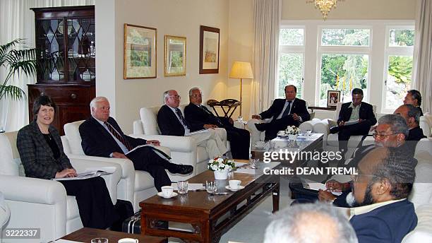 From left: Helen Clark, New Zealand Prime Minister, Greg Urwin, Secretary General of the Pacific Islands Forum Secretariat, John Howard, Australian...