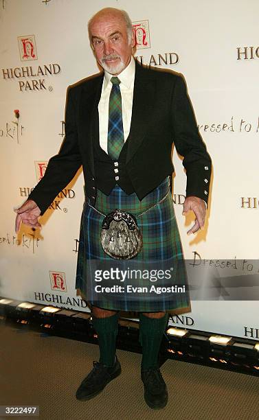 Actor Sean Connery attends the "Dressed To Kilt" fashion show celebrating Tartan Week and benefiting The Friends of Scotland, at Sotheby's April 5,...