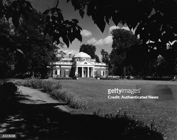 Exterior view of Monticello, the home of American president Thomas Jefferson, Charlottesville, Virginia, late twentieth century.