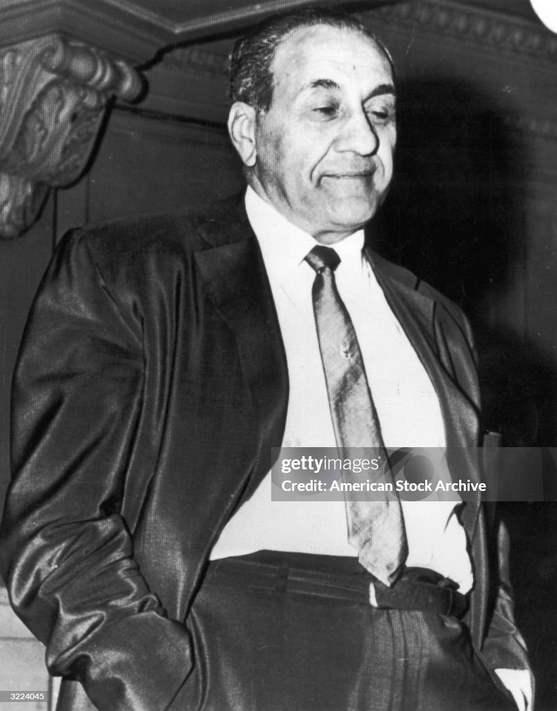 Anthony Frezza American mobster Anthony 'Tough Tony' Accardo stands with his hands ...