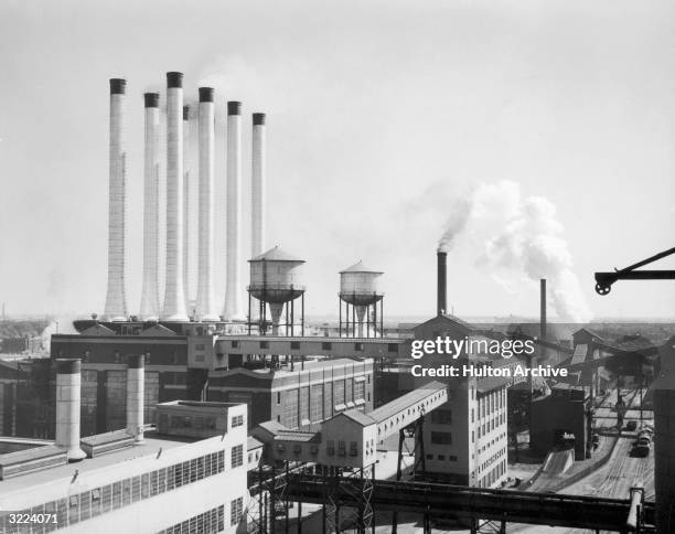 View of the Ford automobile plant in Dearborn, Michigan.