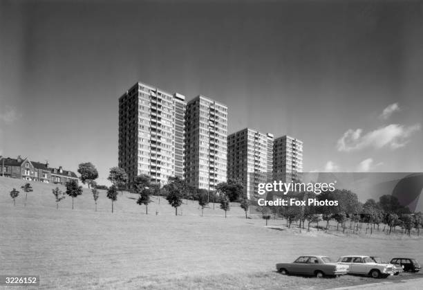 Housing estate in Sheffield, typical of the many high-rise tower blocks built in Sheffield in the 1960s.