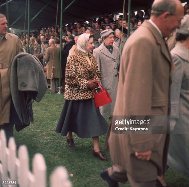 Princess Margaret at the Badminton Horse Trials with Mary, the Princess Royal, Countess of Harewood .