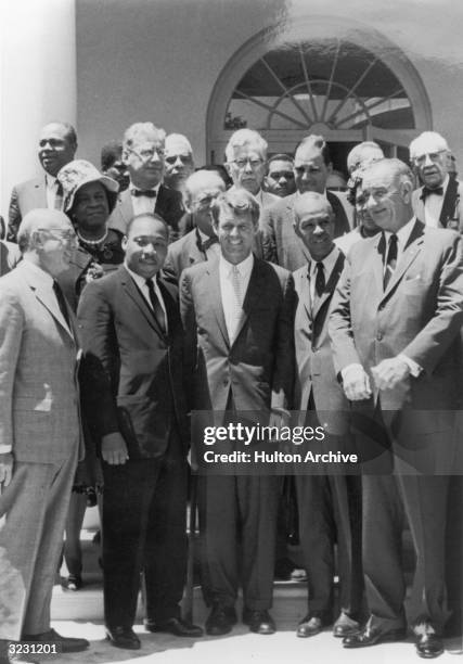 Left to right: Benjamin R. Epstein, National Director of the Anti-Defamation League B'nai B'rith, civil rights leader Martin Luther King Jr. , US...