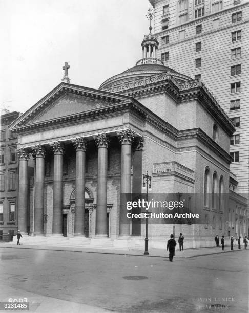 The Madison Square Presbyterian Church, on the corner of Madison Avenue and 24th street, New York City. The church, designed by McKim, Mead and...