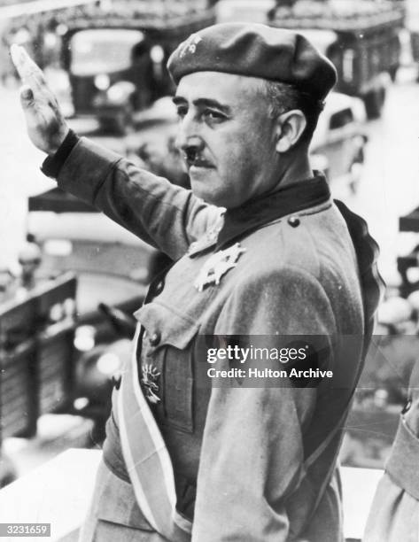 Spanish dictator Francisco Franco , who led Nationalist forces during the Spanish Civil War.