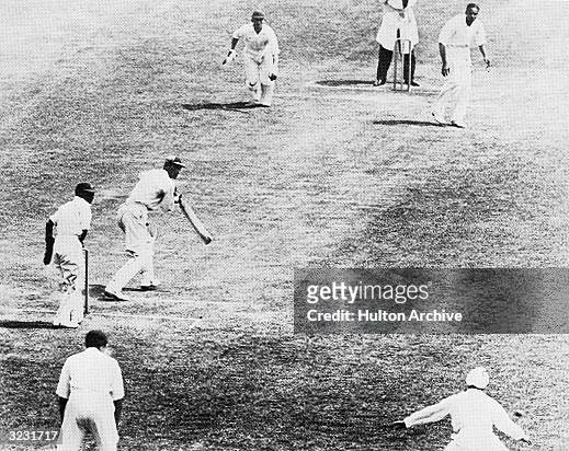 England captain Douglas Jardine batting against India at Lords.