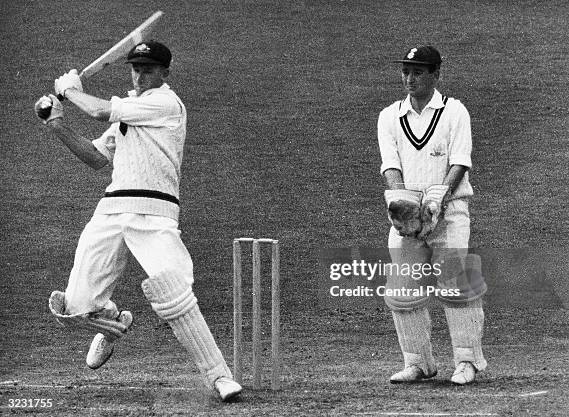 Australia's Bill Lawry in action at the crease against Surrey at the Oval.