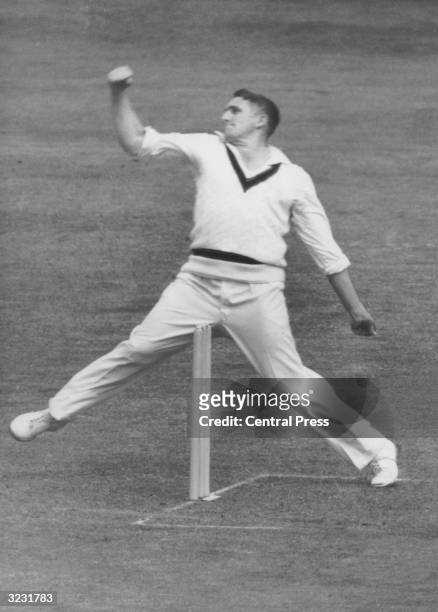 Australian fast bowler, Alan Davidson, the Wisden Cricketer of the Year 1962.