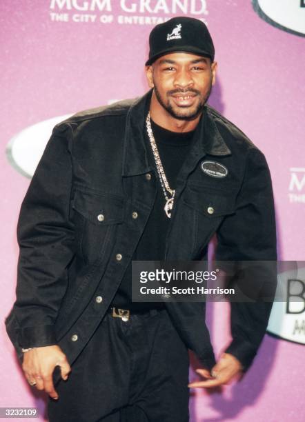 American rapper JT Money poses for photographers at the 1999 Billboard Music Awards, held at the MGM Grand Hotel and Casino, Las Vegas, Nevada. He...