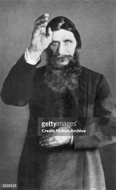 Grigori Efimovich Rasputin , Russian mystic and spiritual advisor to the Romanovs and a highly influential figure in the court of Tsar Nicholas II,...