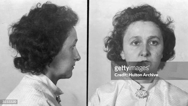 Mugshots of American spy Ethel Rosenberg , convicted in 1951 with her husband Julius for spying and passing US atomic secrets to the Soviets.