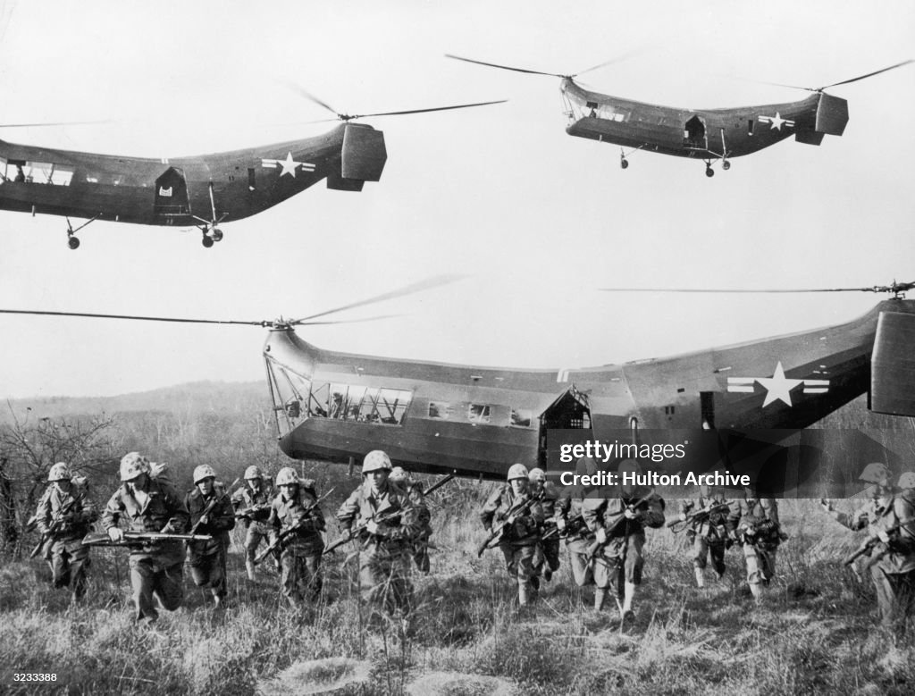 Marines Using Piasecki Transport Helicopters