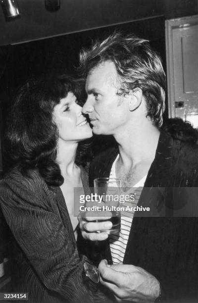British rock musician Sting with his first wife, actor Frances Tomelty, 30th September 1980.