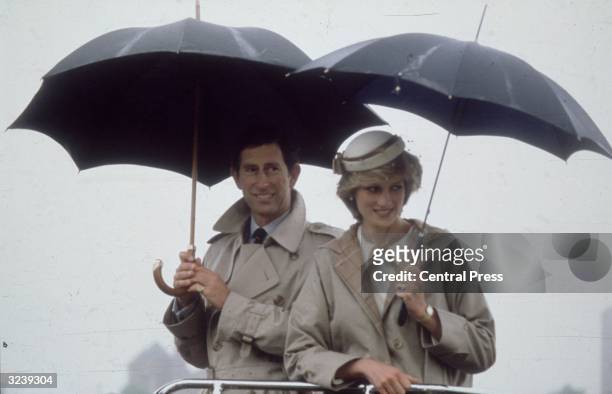 Charles, Prince of Wales, and Diana, Princess of Wales, on holiday in Nova Scotia.
