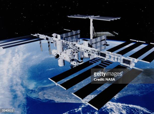 An artist's impression of the completed International Space Station.