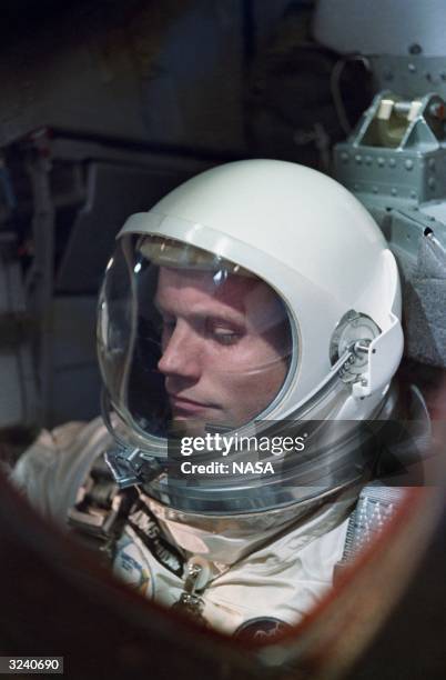 American astronaut Neil Armstrong on the one-day Gemini VIII mission. Three years later, Armstrong became the first man to set foot on the moon,...