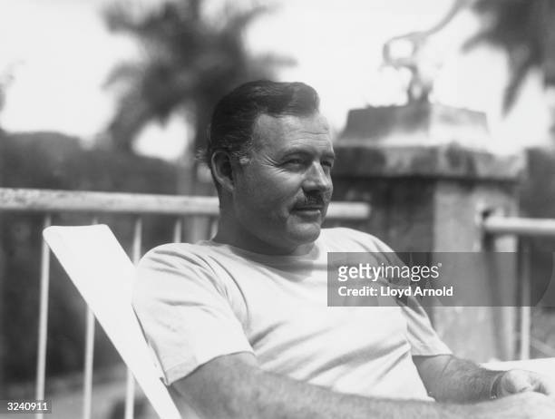 American writer Ernest Hemingway , in Cuba, July 1940.