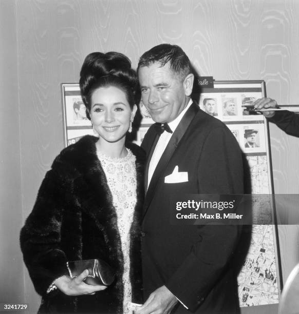 Canadian-born actor Glenn Ford and his wife, American actor Kathryn Hays, at the premiere of director Rene Clement's film, 'Is Paris Burning?' , Los...