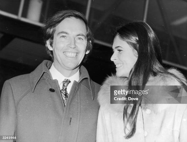 Dr Christiaan Barnard , South African pioneer of the heart transplant arrives in London with his wife, South African heiress, Barbara Zoellner.