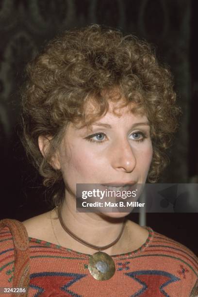 Headshot of American actor and singer Barbra Streisand at a luncheon at the Beverly Hilton Hotel to celebrate director Frank Pierson's film, 'A Star...