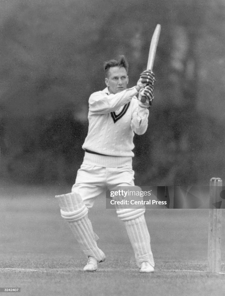 South African cricketer, Eric Rowan , at the crease. News Photo - Getty ...
