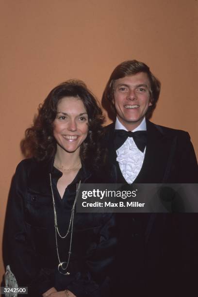 Richard and Karen Carpenter of the American brother and sister pop duo the Carpenters, at an ABC-TV Party at the Century Plaza Hotel, Los Angeles,...