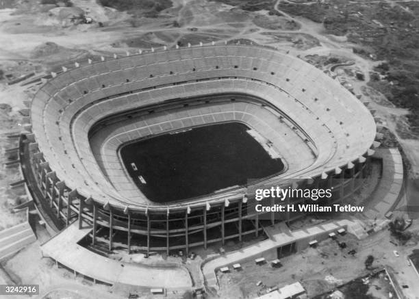 The Aztec Stadium in Mexico City, built to host the football competition in the 1968 Mexico Olympics, October 28, 1966.