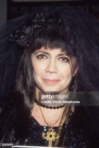 Headshot of American writer Anne Rice during a publicity tour to promote the final book in her 'Vampire Chronicles' series, 'Memnoch the Devil', New...