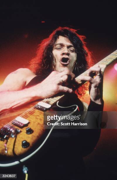 Dutch-born rock musician Eddie Van Halen performs at The Joint, a venue inside the Hard Rock Hotel and Casino in Las Vegas, Nevada.