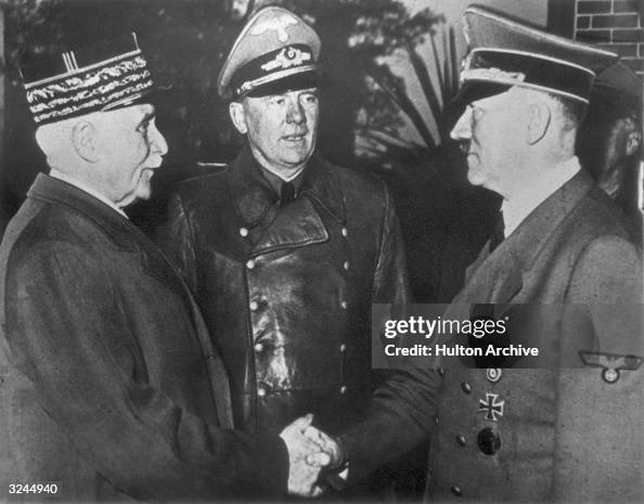 Peta In French Marshal and Vichy leader Henri-Philippe Petain and Nazi leader ...