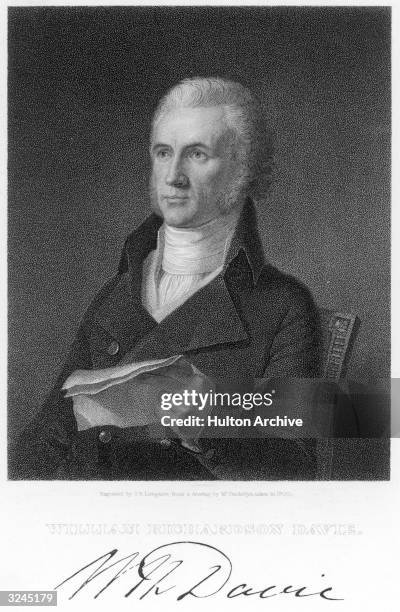 William Richardson Davie . American soldier and lawyer, came to America from England member, North Carolina legislature, 1786-98, helped to secure...