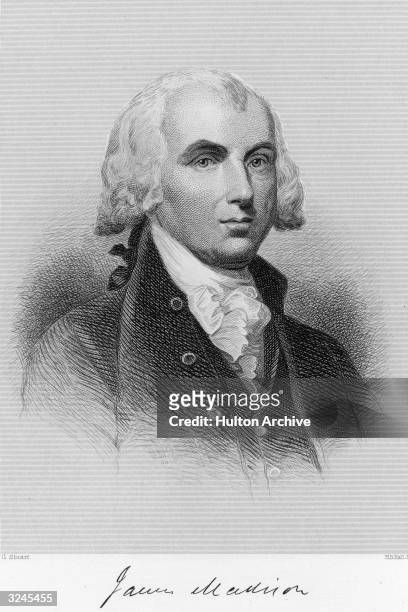 James Madison , fourth U.S. President, delegate to the Continental Congress from Virginia 1780-83, managed the Constitutional Convention 1787,...