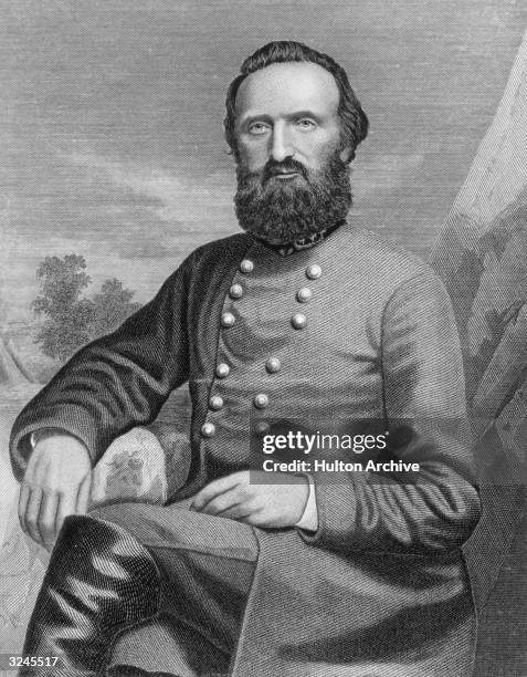 Portrait of Thomas Jonathan Jackson . Nicknamed 'Stonewall', American Confederate general in Civil War, July 1861, his troops held the line at Bull...