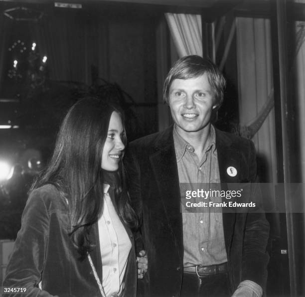 American actor Jon Voight and his wife, actor Marcheline Bertrand, attend an American Civil Liberties Union tribute to Henry Fonda at the Beverly...