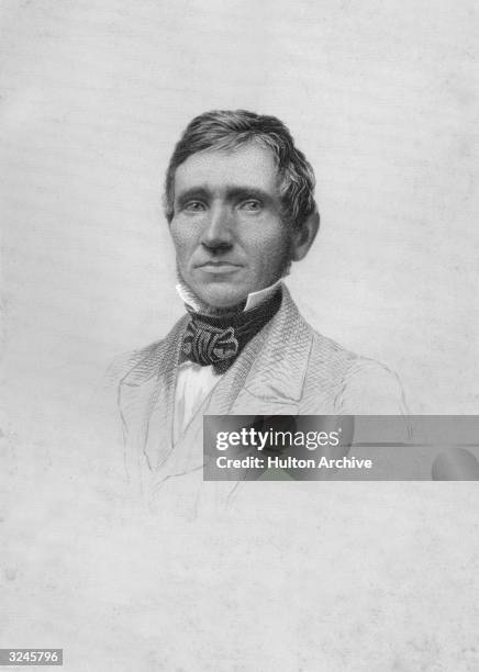 Portrait of American inventor Charles Goodyear . Experimented with rubber c.1830, bought patent rights to a sulphur process in 1838. Developed a...