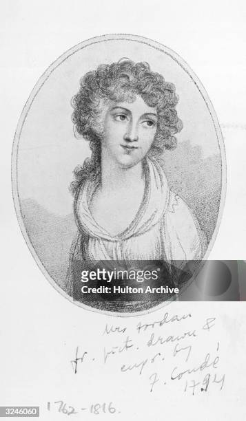 18th century stage actress and comedienne Dorothy Jordan , the mistress of the Duke of Clarence . She bore him ten children during their...