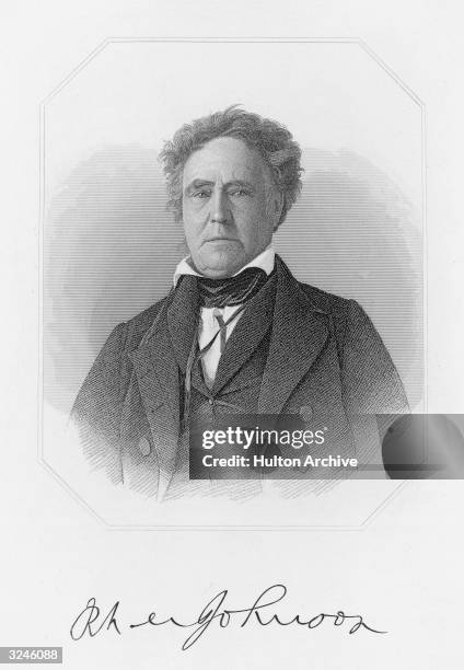 Portrait of Richard Mentor Johnson who was a member of the US House of Representatives 1807-19 and 1829-37, in the US Senate between 1819-29, and was...