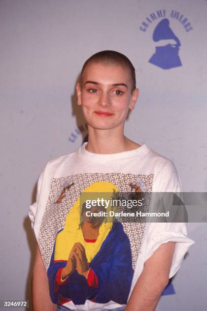 Irish-born musician Sinead O'Connor attends the Grammy Awards, Feb. 22, 1989.