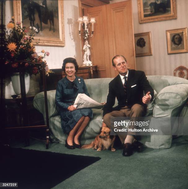 Queen Elizabeth II with her husband, the Duke of Edinburgh, at Balmoral.