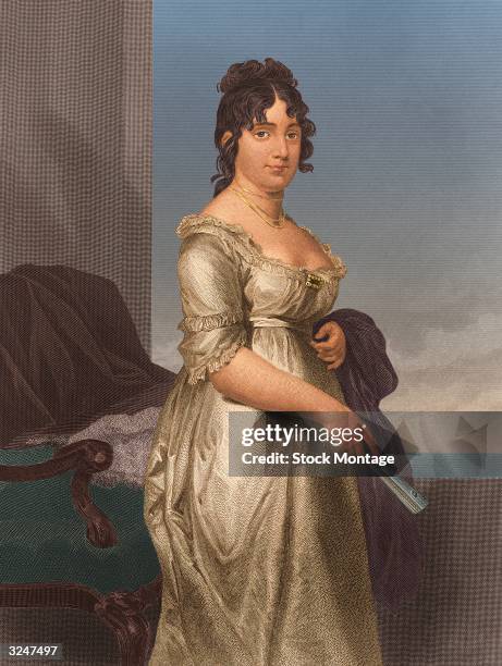 First Lady Dolley Madison , nee Payne, the wife of American president James Madison and a renowned Washington socialite.